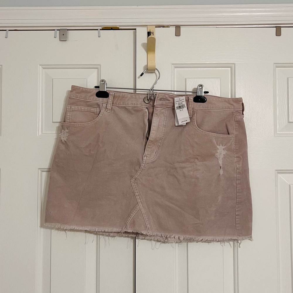 American Eagle Pink Corduroy Denim Mini Skirt